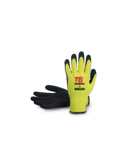 GUANTE LATEX RUGOSO AMARILLO/NEGRO 302GRIP EN388 (2142X)