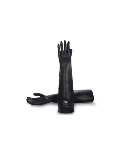 GUANTE LATEX NEGRO 60cm TB 9075/60  EN388-EN374  T/10