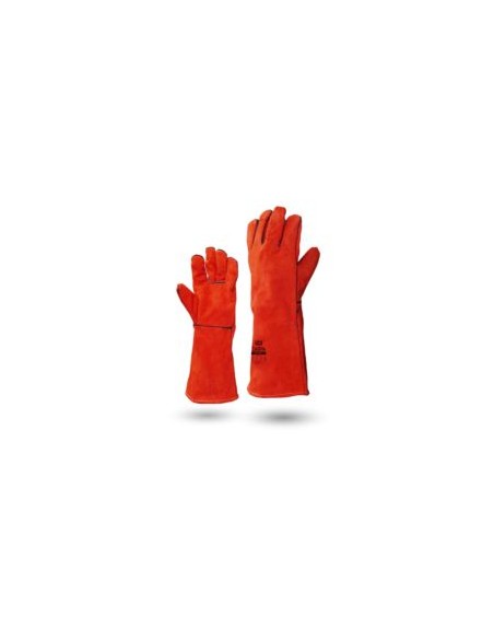 GUANTE SOLDADOR HILO KEVLAR ROJO REF.GS001R  EN388-EN407