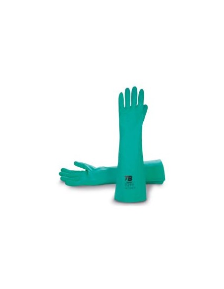 GUANTE NITRILO VERDE SATINADO 9009/45S-L 45,5 cm.