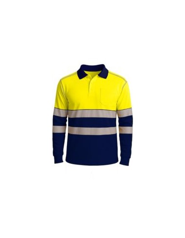 POLO PEAK COMBI AMARILLO/MARINO MANGA LARGA