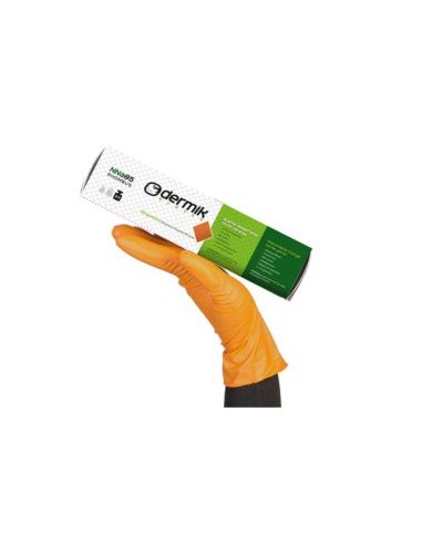 GUANTE NNa85 DESECHABLE NARANJA GRIPPAZ (Caja de 50uds.)
