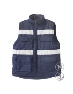 CHALECO ELON ACOLCHADO MULTIBOLSILLOS C/BANDA SEG.