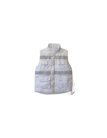 CHALECO ELON ACOLCHADO MULTIBOLSILLOS C/BANDA SEG.
