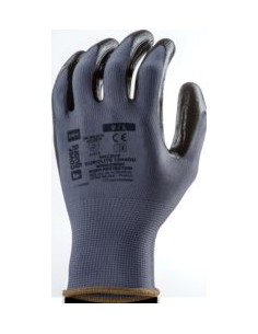 GUANTE 1NICB NYLON GRIS/NITRILO NEGRO EN388 (4121X)