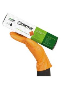 GUANTE NNa85 DESECHABLE NARANJA GRIPPAZ (Caja de 50uds.)