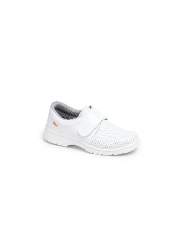 ZAPATO 1805-LM PERFORADO MICROFIBRA C/VELCRO BLANCO