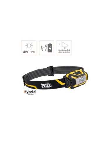 FRONTAL PETZL ARIA 1R (450 Lumens) C/BATERIA ILUMINACIÓN DE 10-70MT.