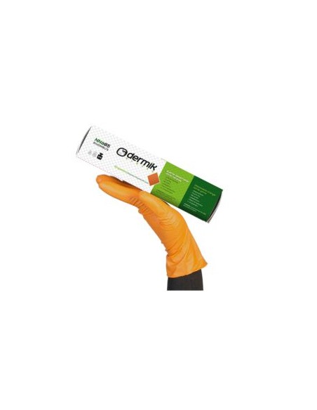 GUANTE NNa85 DESECHABLE NARANJA GRIPPAZ (Caja de 50uds.)