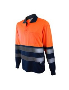 POLO 1095A  PREMIUM BICOLOR MANGA LARGA EN471 55%ALG. 2