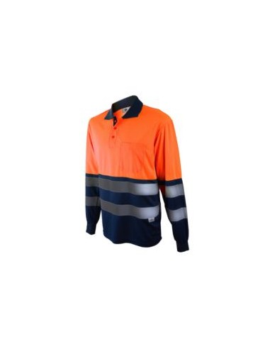 POLO 1095A  PREMIUM BICOLOR MANGA LARGA EN471 55%ALG.