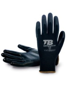 GUANTE PU/POLI. NEGRO 500NG2P URETAN CAT.II