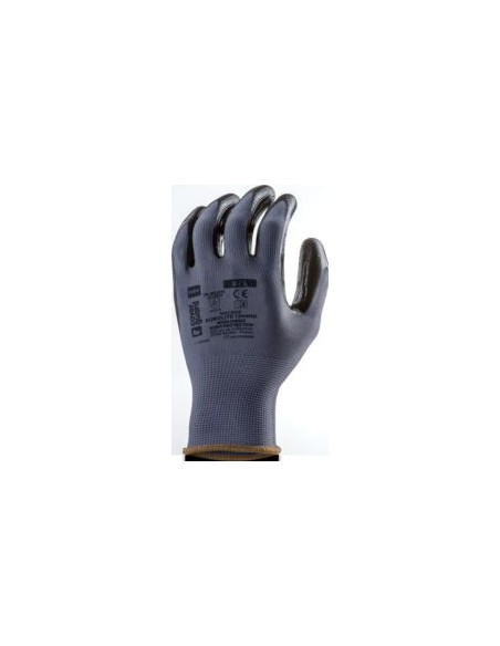 GUANTE 1NIBB NYLON GRIS/NITRILO NEGRO EN388 (4121X)