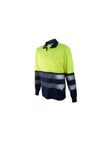 POLO 1095A  PREMIUM BICOLOR MANGA LARGA EN471 55%ALG.
