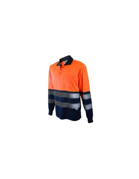 POLO 1095A  PREMIUM BICOLOR MANGA LARGA EN471 55%ALG.