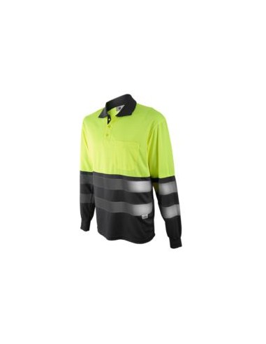 POLO 1095A  PREMIUM BICOLOR MANGA LARGA EN471 55%ALG.