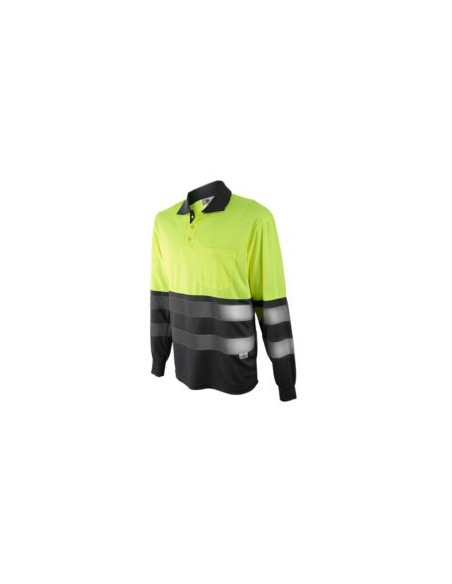 POLO 1095A  PREMIUM BICOLOR MANGA LARGA EN471 55%ALG.