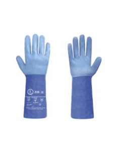 GUANTE Z35 PVC AZUL TRIPLE BAÑO FLOKADO ALG. 35CM