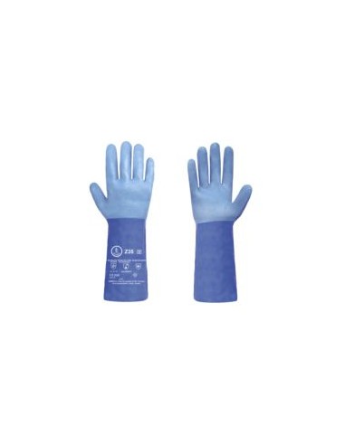 GUANTE Z35 PVC AZUL TRIPLE BAÑO FLOKADO ALG. 35CM
