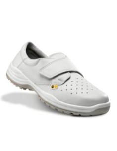 ZAPATO BARCELONA MICROFIBRA PERFORADO BLANCO CIERRE VELCRO 02 SRC