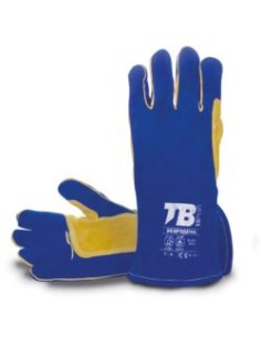 GUANTE 960 SOLDADOR SERRAJE AZUL C/RFZO. Y KEVLAR T/ÚNICA