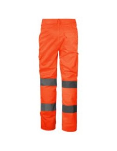 PANTALON 155P CONFORT 60% ALG. FORRADO FL.NARANJA. EN471 2