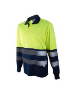 POLO 1095A  PREMIUM BICOLOR MANGA LARGA EN471 55%ALG.