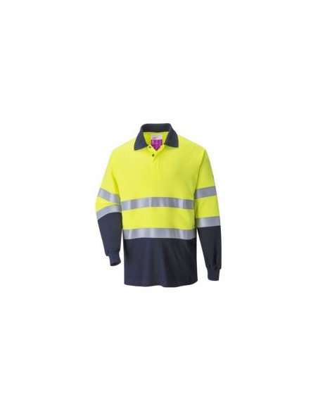 POLO FR74 AMARILLO FL./MARINO M/L IGNIF.ANTIEST.AE .
