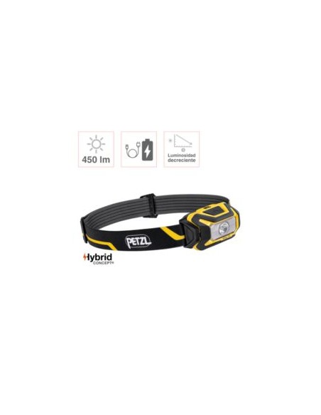 FRONTAL PETZL ARIA 1R (450 Lumens) C/BATERIA ILUMINACIÓN DE 10-70MT.