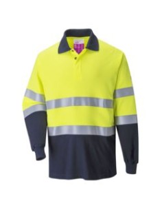 POLO FR74 AMARILLO FL./MARINO M/L IGNIF.ANTIEST.AE .