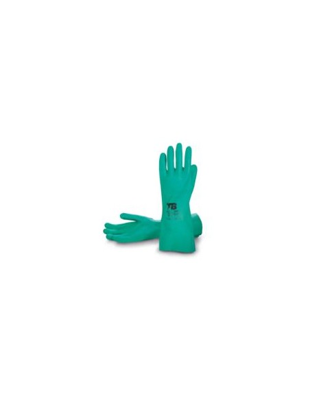 GUANTE NITRILO VERDE 33mm. TB 9009F EN388-EN374