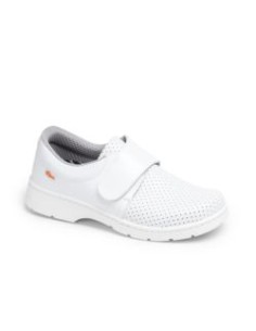 ZAPATO 1805-LM PERFORADO MICROFIBRA C/VELCRO BLANCO