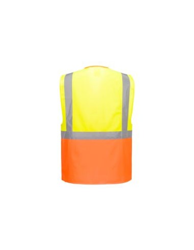 CHALECO EXECUTIVE S376 MULTIB. AMARILLO FL/NARANJA EN471