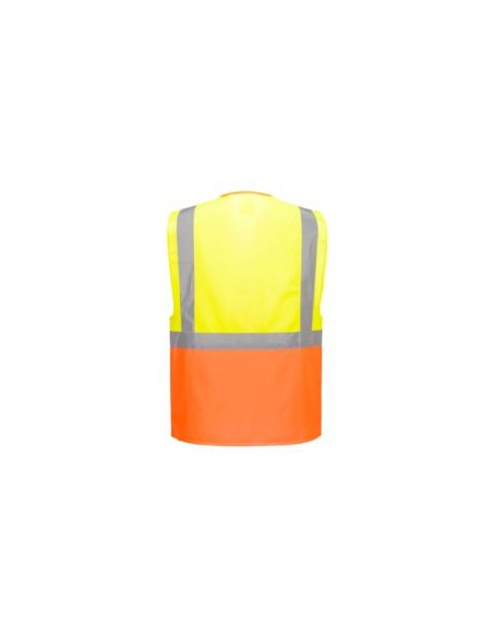 CHALECO EXECUTIVE S376 MULTIB. AMARILLO FL/NARANJA EN471