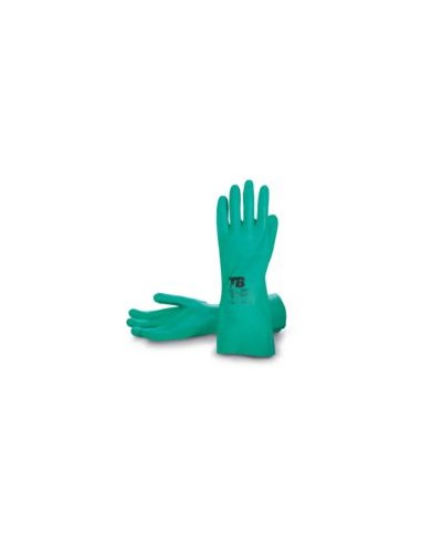 GUANTE NITRILO VERDE 33mm. TB 9009F EN388-EN374