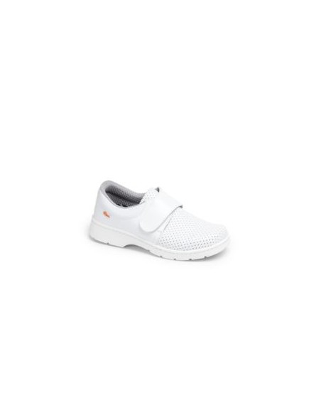 ZAPATO 1805-LM PERFORADO MICROFIBRA C/VELCRO BLANCO