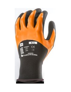 GUANTE 1NISN NYLON NEGRO/NITRILO NARANJA ARENOSO 3/4