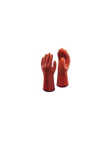 GUANTE PVC NARANJA 30CM SHOWA 460 EN388-EN374-EN511