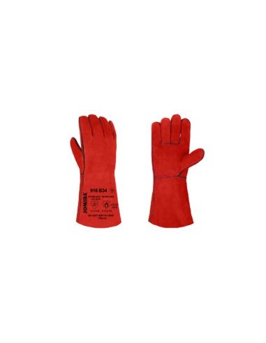 GUANTE 916-B34 SOLDADOR SERRAJE ROJO DE 34CM