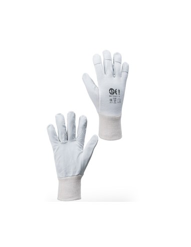 Guante Piel Cabra Algodón Puño Elástico