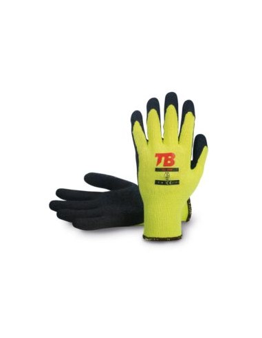 GUANTE LATEX RUGOSO AMARILLO/NEGRO 302GRIP EN388 (2142X)
