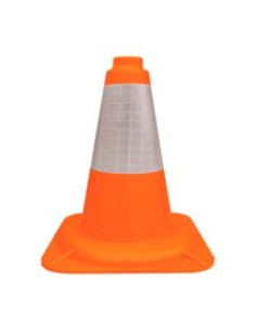 CONO NARANJA FLEXIBLE C/REFLEX. PVC BLANDO 45cm. 90402