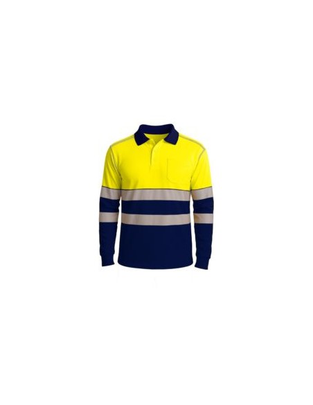 POLO PEAK COMBI AMARILLO/MARINO MANGA LARGA