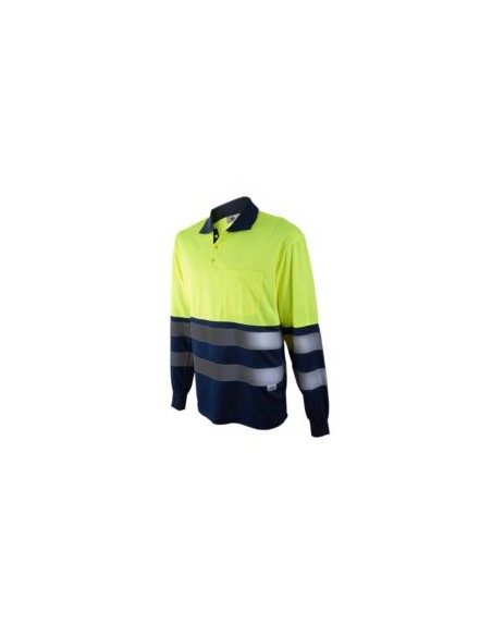 POLO 1095A  PREMIUM BICOLOR MANGA LARGA EN471 55%ALG.