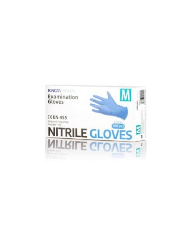 GUANTE NITRILO AZUL NO EMPOLVADO KINGFA (Caja de 100uds.)