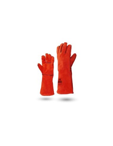 GUANTE SOLDADOR HILO KEVLAR ROJO REF.GS001R  EN388-EN407