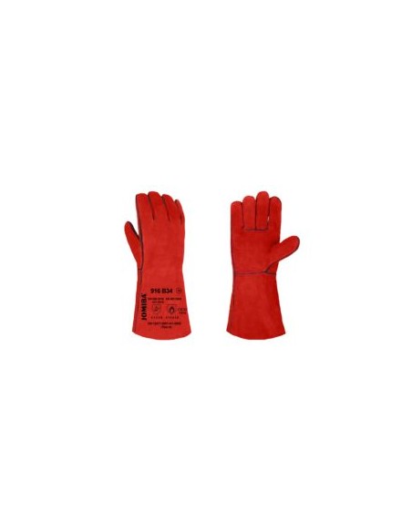 GUANTE 916-B34 SOLDADOR SERRAJE ROJO DE 34CM