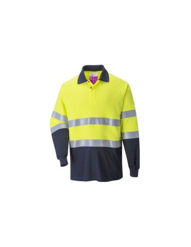 POLO FR74 AMARILLO FL./MARINO M/L IGNIF.ANTIEST.AE .