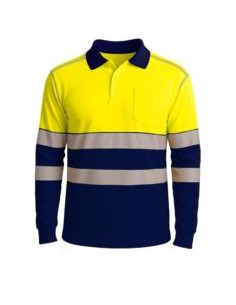 POLO PEAK COMBI AMARILLO/MARINO MANGA LARGA