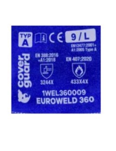 GUANTE SOLDADOR AZUL 1WEL360 EUROWELD 360 EN407(433x3x) EN388(3244x) 2